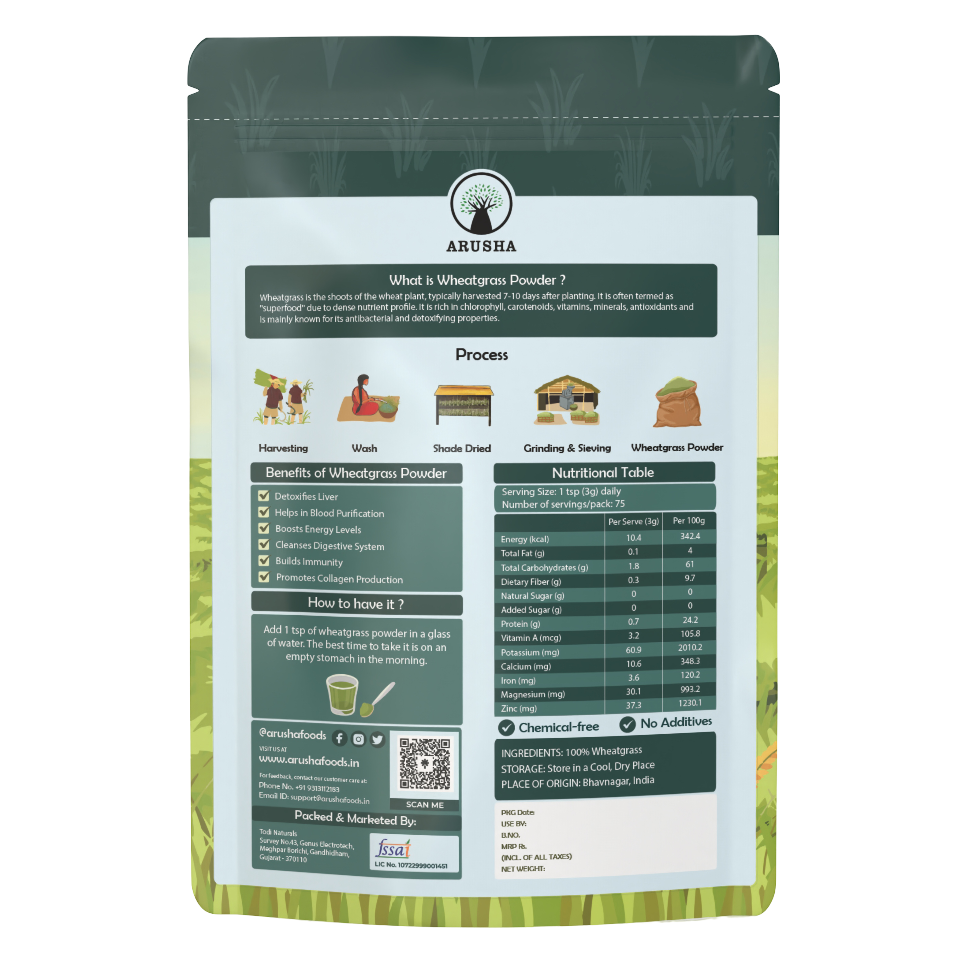 Wheatgrass Powder Nutrients