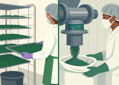 spirulina grinding and sieving
